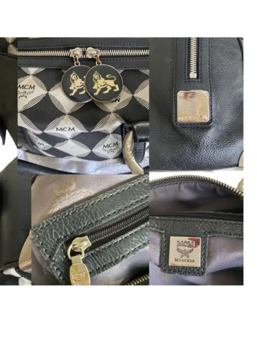 Rare MCM Limited Edition Vintage Diamond Monogram Large Bowling/Travel Bag